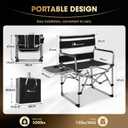 MOON LENCE Directors Camping Chair, Heavy Duty,Oversized Portable Folding Chair with Side Table for Beach, Fishing,Picnic,Lawn,Outdoor Event