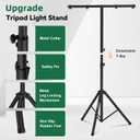 Dj Light Stand T Bar Metal Stage Stand for Par Lights Tripod Light Stand with Crossbar Mount, with a Carry Bag, Set of 2