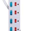 KMC 6 Outlet Power Strip with Multi-Outlet Independent Switches, Overload Protector,4-Foot Cord