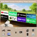 Mini Projector, Portable Projector 4K & Full HD 1080P Support, 270 Rotation Outdoor Projector, Movie Projector Compatible with Smartphone, TV Stick, Laptop, PS4, HDMI, USB