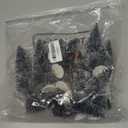 24 Pcs Christmas Village House LED Lighted Village Set Mini Christmas Tree Ceramic House Streetlight Branches Winter Accessories Ornament for Xmas Desktop Decor(5 Style)