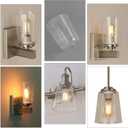 2 Pack Clear Seeded Glass Shade, Modern Light Fixture Replacement Globe or Cover with 1-5/8-Inch Fitter for Chandelier Wall Sconce Pendant Light, G0025, 5 inches x 5.9 inches