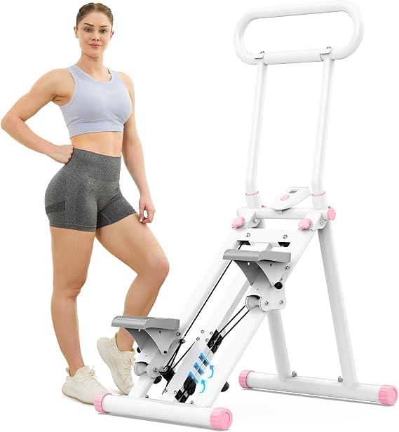 HXD-ERGO Stair Stepper for Home, 6 Adjustable Resistance Vertical Climber Cardio Exercise Machine, Folding Stair Climber for Full Body Workout with Adjustable Handlebar