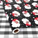 Vnaaem Reversible Afican American Christmas Wrapping Paper for Men Women - Black Santa & Bufflao Plaid Pattern Gift Wrap for Holiday Birthday, Party, Baby Shower (Afican American Xmas, 17 In X 16.5 Ft)