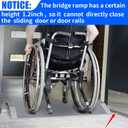 28.5" L1.2" H Bridge Threshold Ramps for Doorways, Fits 3.56" Wide Thresholds with Adjustable Support Bars, Non-Slip Aluminum Wheelchair Ramps for Home Steps