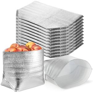 ZEAYEA 10 Pack Insulated Shipping Bags, 13.2" x 8.7" x 13.2" Thermal Box Liners for Frozen and Hot Food, Large Waterproof Reusable Insulation Bags for Shopping Bag Insulation Lining Camping Picnic