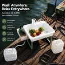 Portable Hand Washing Station with 2x15L Foldable Water Bag Water Dispensing System, Portable Sink with Drain Hose, No Plumbing Required, Camping Sink for Camping, RV, Outdoor(19.7in)