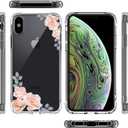 Floral Clear Pretty Phone Case for iPhone Xs/iPhone X 5.8 Inch for Women/Girls,Flower Design Transparent Slim Soft TPU Shockproof Drop Protection Silicone Cover Shell,FL-24