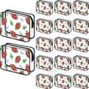 24 Packs Football Team Gifts Clear Makeup Bags Bulk Sports Goodie Snack Bags with Zipper Waterproof PVC Cosmetic Pouches Travel Toiletry Organizers for Team Sport Birthday Party Favors