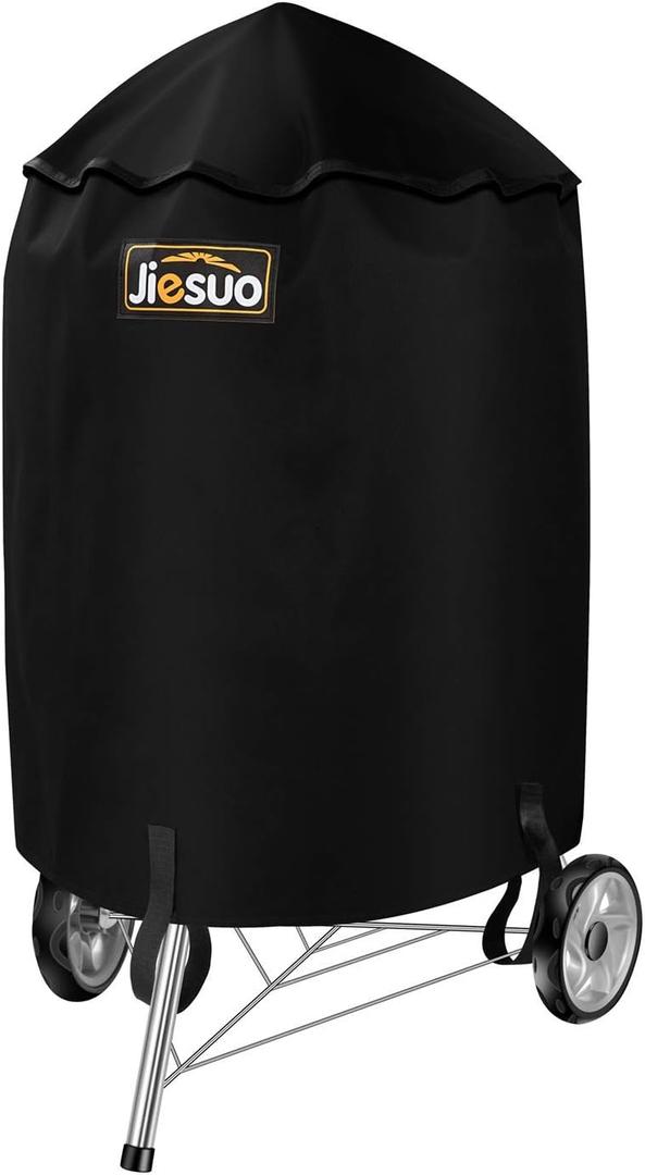 BBQ Grill Cover for Weber Charcoal Kettle: Heavy Duty Waterproof 22 Inch Weather Resistant Barbeque Grill Covers