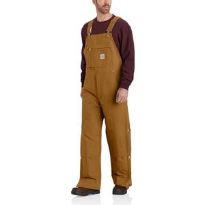 Carhartt Men's 104393 Loose Fit Zip-to-Thigh Bib Overall - Quilt Lined, Size M Regular