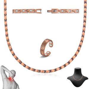 Copper Necklace for Women, with 99% Solid Pure Ring Ultra Strength Magnets, Adjustable New Slim and Lightweight