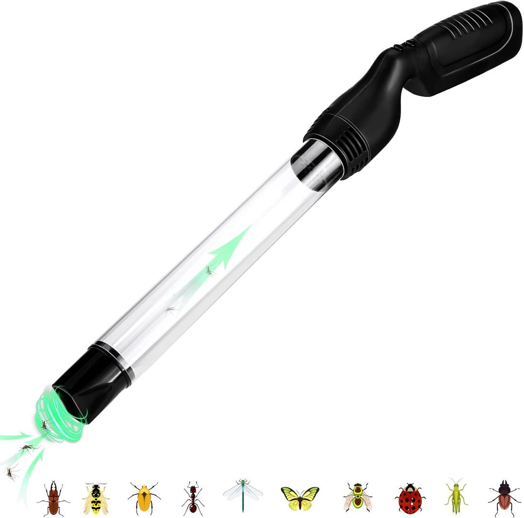 Qualirey 1 Pack Bug Vacuum for Adults Bug Vacuum Catcher Insect and Spider Traps Sucker Battery Powered Grabber with LED Light Stink Ant Moth Cockroach Small Bedbug