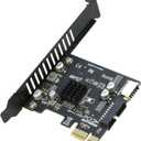 PCIe to 20Pin + Type-E Internal Card, RIITOP PCI-e x1 to (19+1) Pin USB 3.0 Socket and USB C Type-e (A Key) Front Panel Header Expainsion Adapter 5Gbps