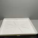 Heavy Durable Plastic Washing Machine Drain Pan Size 30X32 Including 1" Drain Fittings (White)