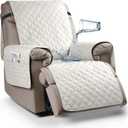 Ruaozz 100% Waterproof Recliner Chair Cover Non-Slip Reclining Cover for Recliner Chair Washable Chair Seat Cover with Elastic Straps for Kids, Dogs, Pets (Beige, 23'')