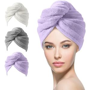 YFONG Larger Microfiber Hair Towel Wrap for Women, Purple, 30" X 10.2"