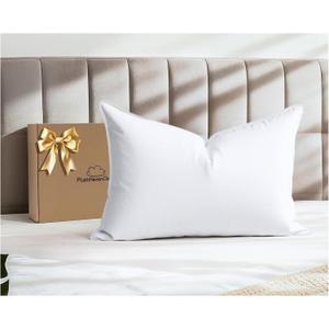 White Goose Down Pillow Luxury Hotel Bed Pillow with 100% Natural Goose Down Fiber Fill, Feather Pillow for Sleeping, 600TC Cotton Shell, King Size - Firm/More Support, Pack of 1