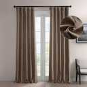 HPD Half Price Drapes - Faux Linen Curtains for Living Room (1 Panel) - 50W X 84L - Textured Room Darkening Curtains for Bedroom 84 Inches Long - Drapes for Home Decor, Dutch Cocoa (50"W x 84"L (Pack of 1), Dutch Cocoa)