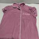 Ekouaer Nightgowns for Women Button Down Night Gowns Short Sleeve Sleep Shirt V Neck Nightshirt Soft Sleepwear Pajams Dress Deep Purple Medium