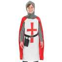 fun shack Kids Crusader Costume Boys Kids Knight Costume For Boys, Boys Knight Costume Kids, Medieval Knight Costume Boys (Medium, Red)