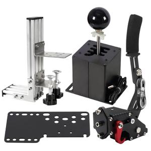 Dexepe PC USB Simulator Shifter 64 Bit Handbrake with Clamp L Shape Lever Kit Compatible with ATS ETS Dust WRC Sim Racing Games Compatible with G29 G27 G25 G920 T300RS/GT Steering Wheel Sequential H