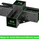 Pergola Brackets 4-Way Right Angle Corner Bracket DIY Elevated Wood Stand 2PACK with Screws for 4x4 (Actual: 3.5x3.5 Inch) Lumber Pergola Gazebo