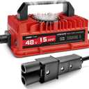 EPOWREY 15 Amp 48 Volt Golf Cart Battery Charger for Yamaha G19-G22 with 2-Pin Plug