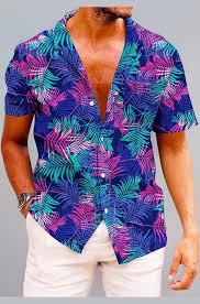 KYKU Funky Hawaiian Shirt for Men Palm Beach Shirts Tropical Vacation Shirts Small Size