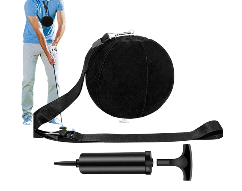 Golf Training Aid, Golf Swing Trainer with Inflator Pump and Adjustable Rope for Postures Correction, Reusable Outdoor Sports Smart Training Accessories for Beginner Practice, Athletes, Golfers
