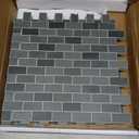 10-Sheet Subway Peel and Stick Backsplash Tile, 11.3" x 10.8" Green Mixed Stone Composite Handmade Looks Self Adhesive Waterproof Wall Tile, Stick on Tiles for Kitchen Bathroom Shower Fireplace