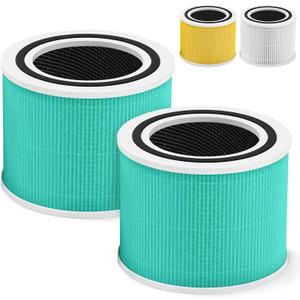 Core 300 Toxin Absorber Replacement Filter for LEVOIT Core300-P Core 300 VortexAir Air Purifier, 3-in-1 Activated Carbon, Core 300-RF-TX, 2 Pack, Green