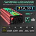 1000 Watt Power Inverter, Car Inverter 12V to 120V with 2 AC Outlets, 2 USB Ports, Cooling Fan, Cables and LED Screen for Vehicles, Home Use and Outdoor Camping
