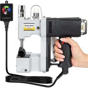 Bag Closing Machine Adjustable Speed Bag Sewing Machine Portable Bag Closer 6.4Lbs Automatic Woven Bag Packing Machine for Non-woven Fabrics Leather Kraft Paper (Aluminum Alloy)
