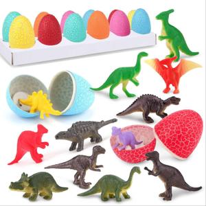 12 Dinosaur Eggs Toys, Surprise Pack with 12 Unique Dinosaur Figures,Goodie Bag Stuffers,Pinata fillers, Easter Eggs dongcoh,Carnival Prizes Treasure Box Christmas Stocking Stuffers Treasure Box