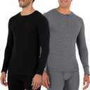 Fruit of The Loom Men's Recycled Waffle Thermal Underwear Henley Top (1 and 2 Packs) (Large)
