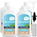 Leak-Proof Empty Mouthwash Bottles Containers for Cruise: 64oz in Total - Reusable - Easy to Pack in Checked Luggage - Includes Spout, Funnel