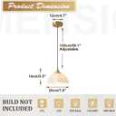 Mid Century Modern Pendant Light Kitchen Island Minimalist Gold Adjustable Ceiling Hanging Light Fixtures White Single Opal Glass Nordic Retro Dome Pendant Light for Dining Room MPL17-1 GD, 1 Pack