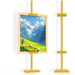 Adjustable Tabletop Easel Stand for Frames up to 29" H,Picture Easels for Display, Gold Easel, Picture Frame Stand, Adjustable Art Easel, Metal Picture Frame Holder Stand Table for Art, Photo (Gold)