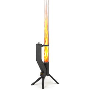 GARDENFLARE Stainless Steel Pellet Stove & Smokeless Firepit, Patio Heater for Ambiance - Wood Fire Pit for Patio, Fire Tube, Outside Backyard Bonfire & Outdoor Fireplace