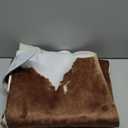 AROGAN Premium Faux Cowhide Rug 4.6 x 5.2 Feet, Sturdy and Large Size Cow Print Rugs, Suitable for Bedroom Living Room Western Decor, Faux Fur Animal Cow Hide Carpet, Brown