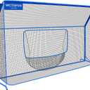 Baseball Softball Net with Blocking System, Batting Cage Practice Net | All-Around Ball Containment, Heavy-Duty Pre-Assembled Metal Frame, 7-Ply Tear Resistant Net, for Backyard Hitting & Pitching