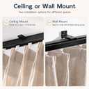Aluminum Ceiling Curtain Track Black 12-15 ft 1 Pack Wall Mount