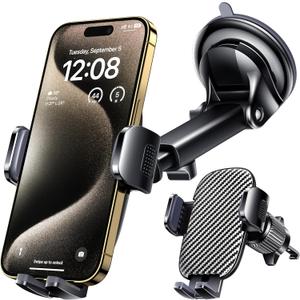 Qifutan Car Phone Holder Mount Phone Mount for Car Windshield Dashboard Air Vent Universal Hands Free Automobile Cell Phone Holder Fit for iPhone Smartphone Camera Mounts