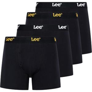 Lee Mens Underwear 4 Pack Boxers for Men Cotton Stretch Boxer Briefs (Black)
