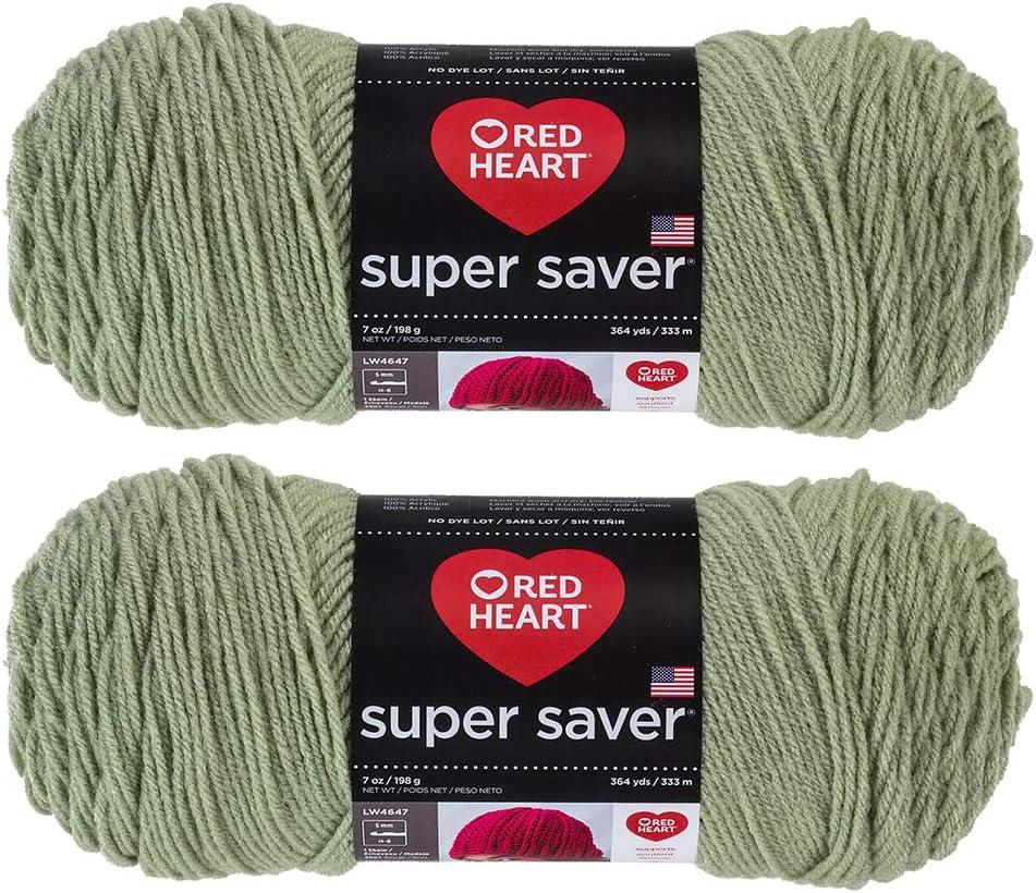 Bulk Buy: Red Heart Super Saver (2-Pack) (Frosty Green, 7 oz Each Skein)