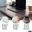 Ilyapa Office Desk Pad, Clear Textured Mat - 47x23 Inch Plastic Clear Desk Protector for Home or Office, Computer Mat Full Mouse Pad (47 x 23 Inch), 23x47 inches