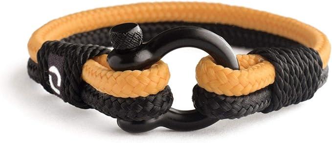 Mens Rope Bracelet - Stainless Steel Silver Shackle, Extremely Durable and Scratch Resistant Waterproof Paracord, Handmade, Nautical Wristband for Men 12-8.5