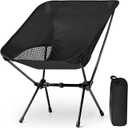 Lightweight Portable Camping Chair - Folding Backpacking Hiking Chair with Carry Bag for Outdoor Travel, Beach, Picnic, Festival (Black), 13.7 Inches X 4 Inches X 3 Inches