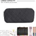 Della Gao Small Pencil Case Pencil Pouch (Black Sewing)
